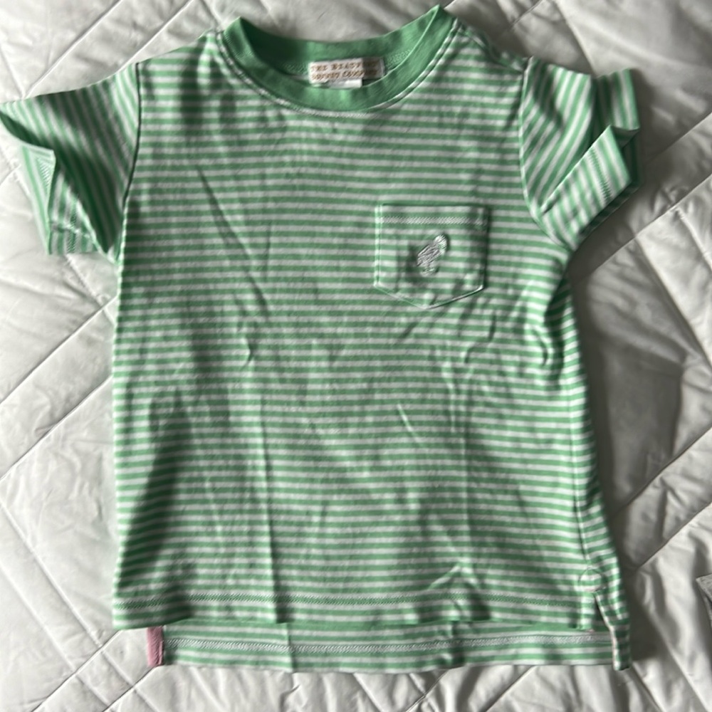 The Beaufort Bonnet Company 3T Carter Crewneck green & white stripe